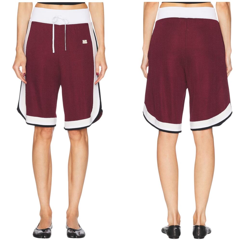 Wales Bonner - NWT, Unisex 'Rio' Basketball Mesh Shorts, Bordeaux Red, X-Small